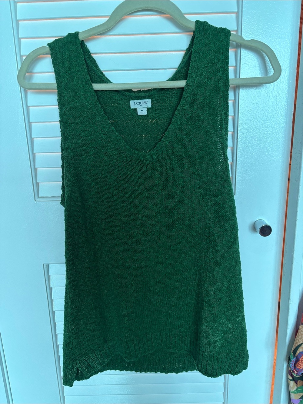 J. Crew Emerald Green Textured V-Neck Tank